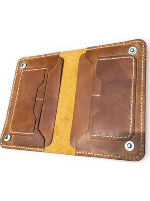 Parla Leather El Yapımı Hakiki Gerçek Deri Pasaport Kılıfı Cüzdan Kartlık Kadın Erkek