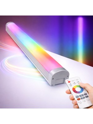 Ledarmy RGB LED Işık Kanalı 12V Hazır Tak-Çalıştır 2 Metre 64 Renkli Alüminyum Profil Aydınlatma Gamer Streamer Stüdyo & Dekor