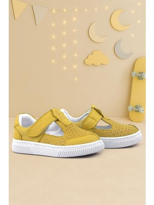 Rakerplus Bheem Hakiki Deri Sarı Cırtlı Bebek Sneaker Sandalet