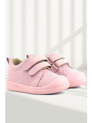 Rakerplus Sonic Hakiki Deri Pembe Cırtlı Anatomik Bebek Spor Ayakkabı Sneaker