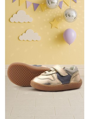 Rakerplus Bob Hakiki Deri Bakır Barefoot Cırtlı Lastikli Bebek Sneaker Ayakkabı