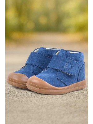 Rakerplus Yoohoo Hakiki Deri Lacivert Cırtlı Unisex Bebek Bot