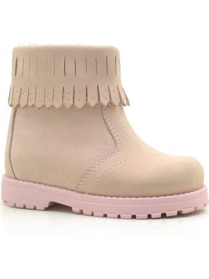 Rakerplus Chiron Hakiki Deri Pembe Fermuarlı Kız Çocuk Bot Çizme