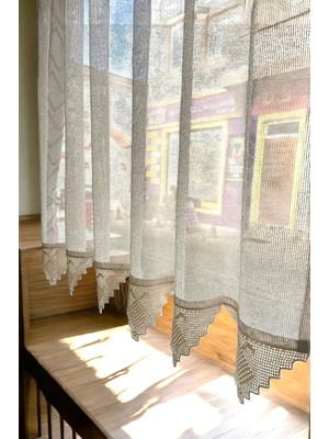 Osmanlıhan Buldan Işi Makrome Fileli Otantik Elişi Dantelli Tül Perde