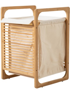 Panalı Bambu Banyo Çamaşır Sepeti
