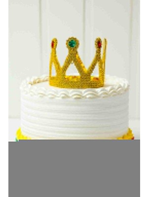 İsmiyle Al Altın Işıltılı Pasta Tacı Pasta Üstü Taç Plastik Malzeme 8x8 cm