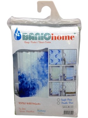 İsmiyle Al Polyester Çift Kanat Su Itici Banyo Perdesi 90X200CM (5047)