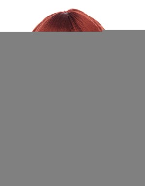 İsmiyle Al Kızıl Renk Düz Kesim Astarlı Küt Parti Peruğu