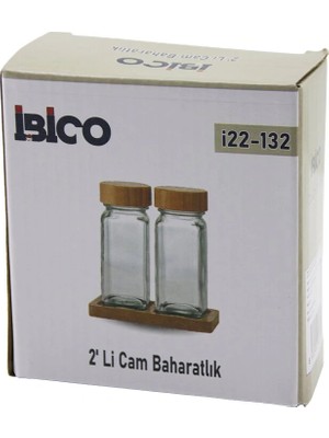 İsmiyle Al 2pcs Bambu Kapaklı Cam Tuzluk - Biberlik - Baharatlık 120ML (5047)