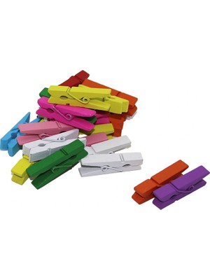 İsmiyle Al 288 Adet Mini  Renkli Ahşap  Fotoğraf - Süs - Sunum Mandalı  (5047)