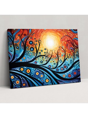 Popcas  Aborjin Kültürü Soyut Enerji Kanvas Tablo