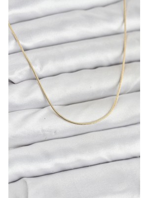 İsmiyle Al cm 14K Gold Renk Yılan Zincir Model Kadın Kolye