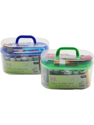 İsmiyle Al Büyük Çantalı Dikiş Seti Iplik - Mezura - Tekstil Makası - Iğne - Yüzük (5047)