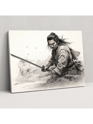 Popcas  Eski Silahlar Katanalı Samurai Kanvas Tablo Duvar Sanatı