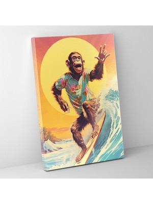 Popcas  Hayvanlar Insani Kıyafetler Giydiği Dekoratif Tablo / Duvar Sanatı / Kanvas Duvar Tablosu