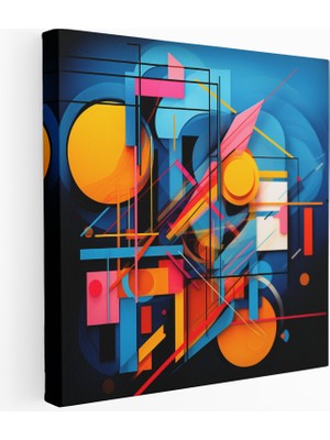 Popcas  Parlak Geometrik Soyutlama Kanvas Tablo