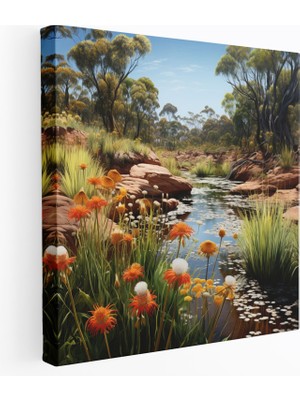 Popcas  Doğanın Bolluğu Aborjin Kanvas Tablo