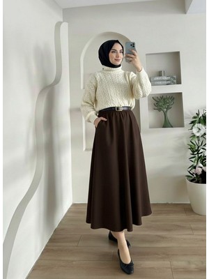 Foremia Kemer Detay Cepli Etek-Kahve -