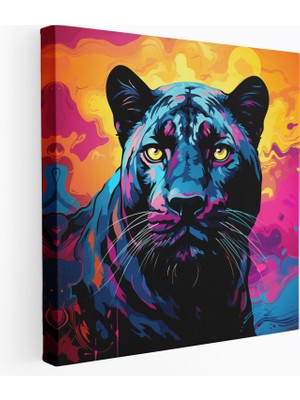 Popcas  Pop Sanat Siyah Panter Kanvas Tablo