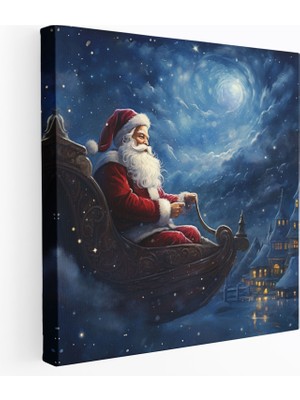 Popcas  Noel Baba Duvar Sanatı Kanvas Tablo - Noel Temalı Ev Dekorasyonu