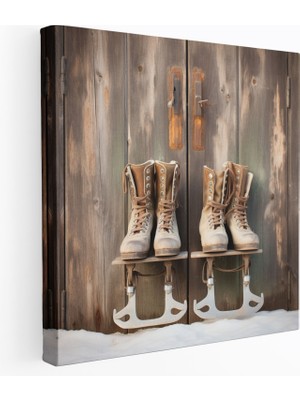 Popcas  Kış Masalı Yılbaşı Kanvas Tablo Büyüleyici Ruhsal Atmosfer