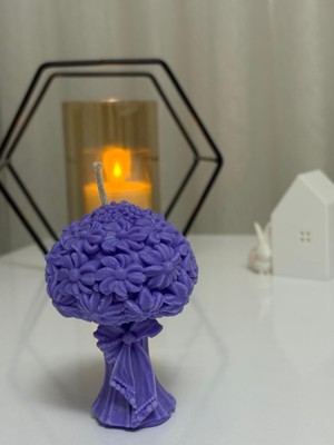 Serenity Sanat Dekoratif ve Hediyelik Buket Çiçek Mum %100 Soyawax