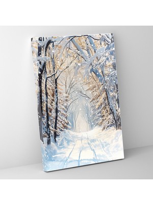 Popcas  Kış Masalı Duvar Süsü Dekoratif Tablo / Duvar Sanatı / Kanvas Duvar Tablosu