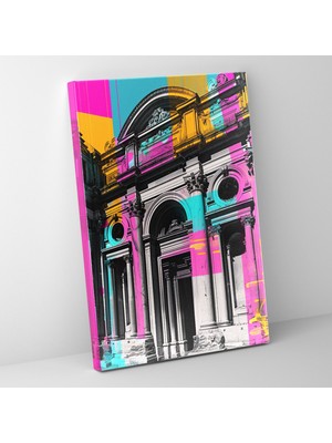 Popcas  Pop Art Barok Mimarisi Kanvas Tablo - Klasik ve Pop Art ile Ev Dekorasyonunuzu Renklendirin.