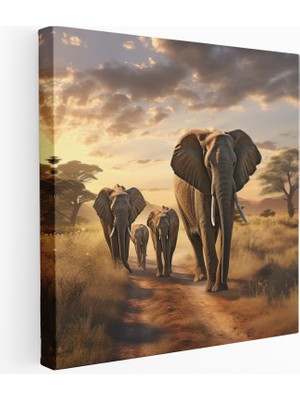Popcas  Serengeti Fil Gerçekçi Kanvas Tablo