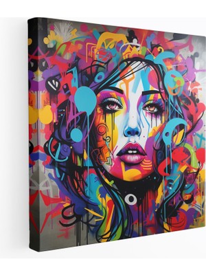 Popcas  Sokak Sanatı Graffiti Tasarımlı Kanvas Tablo
