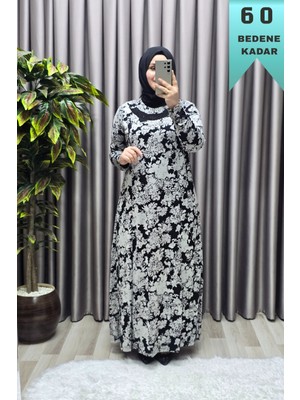 Elmas Tesettür Kadın Tesettür Giyim Büyük Beden Pamuklu Anne Elbise