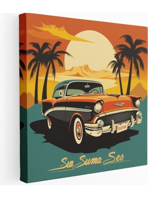 Popcas  Retro Araba Kanvas Tablo