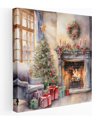 Popcas  Noel Suyageçirmez Kanvas Tablo Hediye Için Boyama Duvar Sanatı
