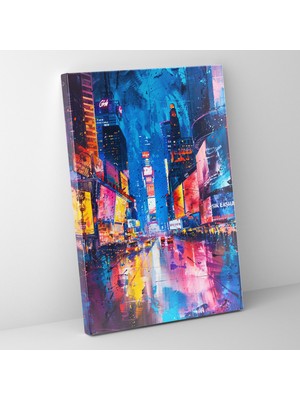 Popcas  Gece Şehri Manzarası Kanvas Tablo - Ashvin Harrison Ev Dekorasyonu