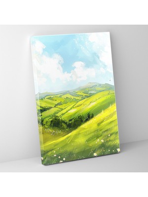 Popcas  Köy Manzarası Ev Dekorasyonu Kanvas Tablo