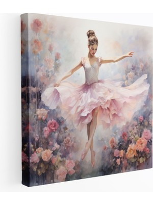 Popcas  Balerin Hayalleri Suluboya Kanvas Tablo Duvar Sanatı