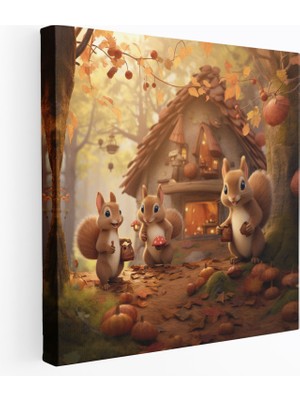 Popcas  Sonbahar Ormanı Duvar Sanatı Kanvas Tablo