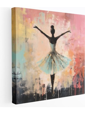 Popcas  Pastel Zarafet Balerin Kanvas Tablo Duvar Sanatı Ev Dekorasyonu