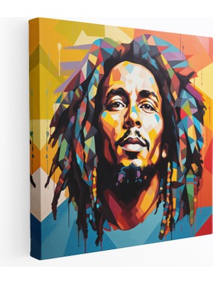 Popcas  Bob Marley Temalı Kanvas Tablo Duvar Süslemesi