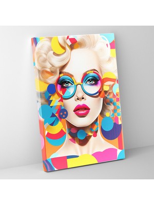 Popcas  Pop Art Temalı Dijital Illustrasyon Kanvas Tablo