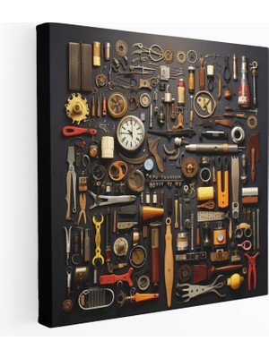Popcas  Berber Araçları Koleksiyonu Kanvas Tablo - Berber Teması ile Dekoratif Duvar Sanatı