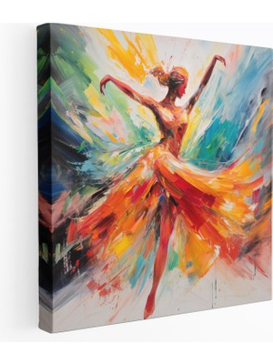 Popcas  Soyut Ifade Balerin Kanvas Tablo