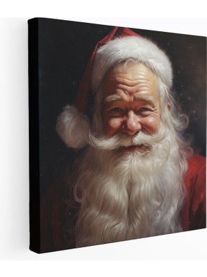 Popcas  Neşeli Noel Baba Kanvas Tablo Noel Teması Gerçekçi Tasarım