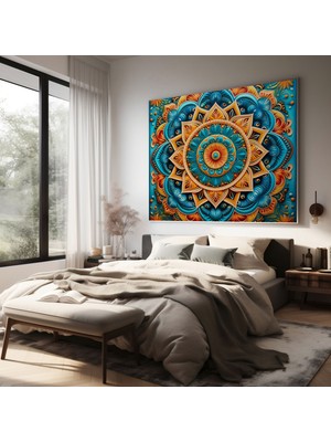 Popcas  Hint Mandala Sanatı Majestik Kanvas Tablo Asya Temalı Sanat Eseri