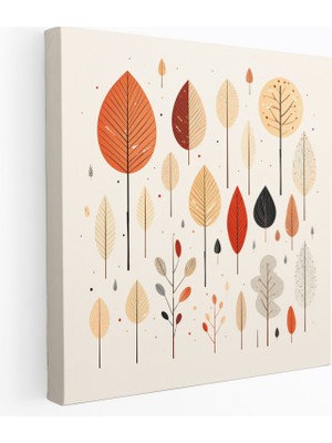 Popcas  Sonbahar Minimalist Yaprak Kanvas Tablo Duvar Sanatı