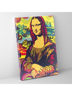 Popcas  Pop Art Mona Lisa Kanvas Tablo Klasik Tema Canlı Renklerle Ev Dekorasyonu