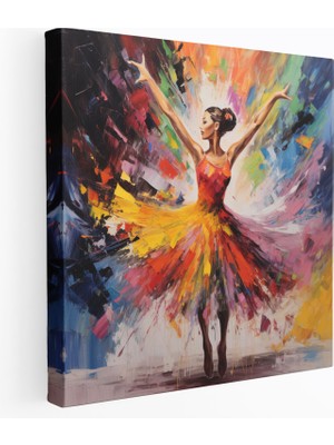 Popcas  Soyut Baleci Kanvas Tablo Canlı Renkler ile Ev Dekorasyonu
