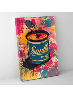 Popcas  Andy Warhol Renkli Pop Sanat Kanvas Tablo Çorba Kutusu Duvar Dekorasyonu