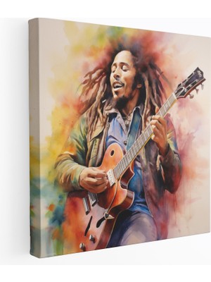 Popcas  Bob Marley Suluboya Duvar Tablosu Duvar Sanatı Dekorasyonu
