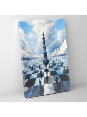 Popcas  Surrealist Kanvas Tablo Satranç Teması